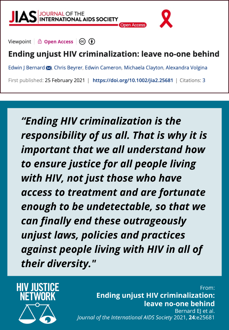 Jias Editorial “leave No One Behind” When Working To End Hiv Criminalisation Hiv Justice